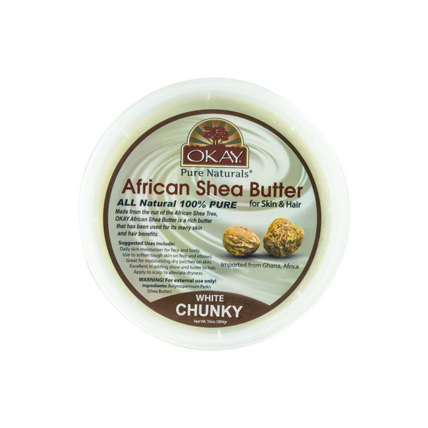OKAY Pure Naturals White Chunky African Shea Butter (10 oz.)
