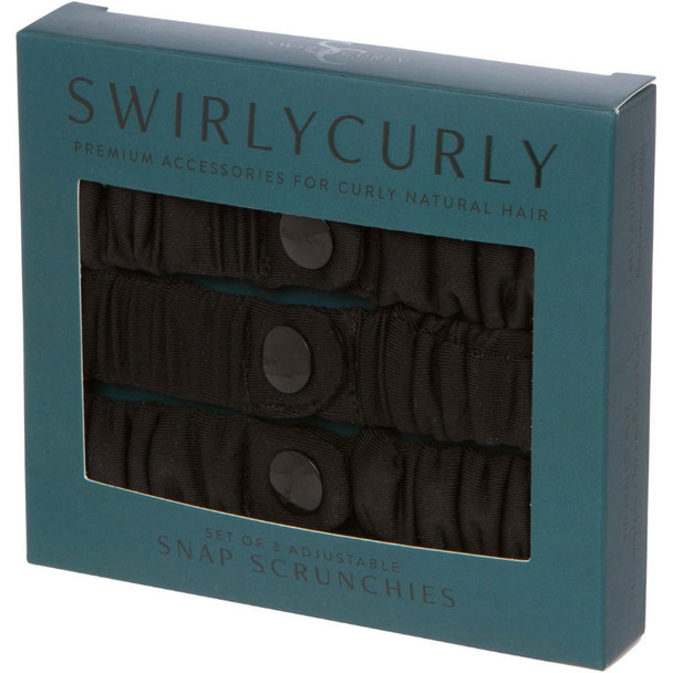 SwirlyCurly Black Afro Puff Scrunchies (3 ct.)