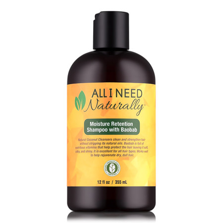 All I Need Naturally Moisture Retention Shampoo with Baobab (12 oz ...