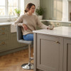 Allegro Real Leather Bar Stool Grey