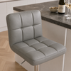 Allegro Real Leather Bar Stool Grey