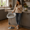 Sorrento Real Leather Bar Stool Grey