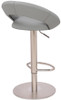 Deluxe Sorrento Real Leather Brushed Bar Stool Grey