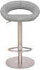 Deluxe Sorrento Real Leather Brushed Bar Stool Grey