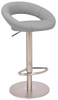 Deluxe Sorrento Real Leather Brushed Bar Stool Grey