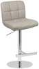 Deluxe Allegro Real Leather Brushed Bar Stool Grey Square Base