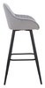 Velluto Velvet Grey Kitchen Bar Stool
