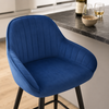 Velluto Velvet Blue Kitchen Bar Stool