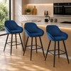Velluto Velvet Blue Kitchen Bar Stool