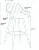 Velluto Velvet Purple Kitchen Bar Stool