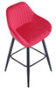 Velluto Velvet Blush Red Kitchen Bar Stool