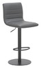Deluxe Aldo Bar Stool Charcoal Grey with Black Frame