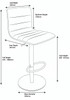 Deluxe Aldo Bar Stool Charcoal Grey with Black Frame