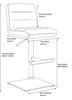 Deluxe Luscious Bar Stool Charcoal with Black Frame