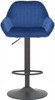 Velluto Matt Black Bar Stool Blue Velvet