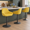 Velluto Bar Stool Mustard Velvet with Black Frame