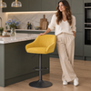 Velluto Bar Stool Mustard Velvet with Black Frame