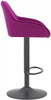 Velluto Matt Black Bar Stool Purple Velvet