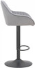 Velluto Bar Stool Grey Velvet with Black Frame