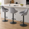 Velluto Bar Stool Grey Velvet with Black Frame