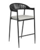 Tico Rope Bar Stool Dark Grey Weave Matt Black Frame