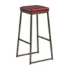 Style High Stool Clear Lacquered Metal Frame Vintage Red UPH Seat Pad