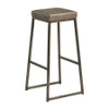 Style High Stool Clear Lacquered Metal Frame Vintage Silver UPH Seat Pad