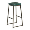 Style High Stool Clear Lacquered Metal Frame Vintage Teal UPH Seat Pad