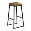 Style High Stool Clear Matt Black Metal Frame Vintage Gold UPH Seat Pad