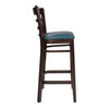 Sheldon Bar Stool Medium Brown Upholstered In Vintage Teal