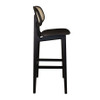 Relish Barstool Satin Black  Natural Cane Back