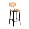 Juna Bar Stool Ply Oak & Black Steel