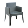 Box Arm Chair Dark Grey