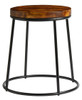 Max 45 Low Stool Rustic Aged Wooden Seat Pad Black
