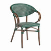 Panda Arm Chair Green And White Weave