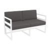 Mykonos Lounge Set White With Dark Grey Cushions