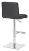 Deluxe Luscious Real Leather Bar Stool Charcoal Grey