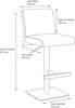 Snella Signature Real Leather Bar Stool Charcoal Grey