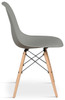 Iconic Chair with Wooden Legs Grey - 2 Pack