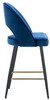 Chelsea Velvet Blue Bar Stool with Gold Footrest