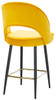 Chelsea Velvet Mustard Bar Stool with Gold Footrest