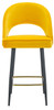 Chelsea Velvet Mustard Bar Stool with Gold Footrest