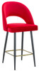 Chelsea Velvet Red Bar Stool with Gold Footrest