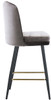 Knightsbridge Velvet Charcoal Bar Stool with Gold Footrest