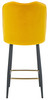 Knightsbridge Velvet Mustard Bar Stool with Gold Footrest