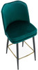 Knightsbridge Velvet Sage Green Bar Stool with Gold Footrest