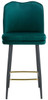 Knightsbridge Velvet Sage Green Bar Stool with Gold Footrest