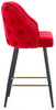 Mayfair Velvet Red Bar Stool with Gold Footrest