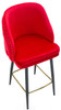 Mayfair Velvet Red Bar Stool with Gold Footrest