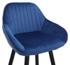 Velluto Velvet Bar Stool Blue with Gold Footrest